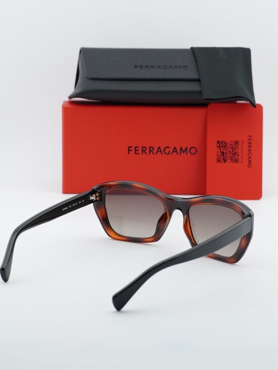 Salvatore Ferragamo SF958S 214 Sunglasses Havana Rectangle Frame, Grey Lenses main image 4